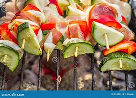 Image result for Skewered Veggies On Grill