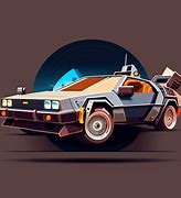 Image result for Back to the Future DeLorean Cartoon