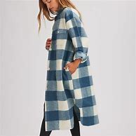 Image result for Long Plaid Coat