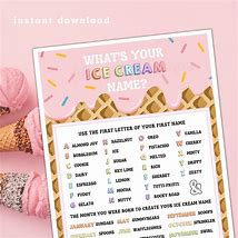 Image result for Ice Cream Name Printable