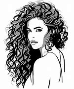 Image result for Curly Hair Style Drawing