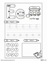 Image result for Letter E Worksheets for Kindergarten