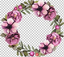 Image result for Purple Flower Wreath Clip Art