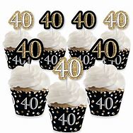 Image result for 40th Birthday Cupcake Picks