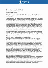 Image result for Example of 500 Word Essay