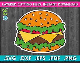 Image result for Cut in Half Cheeseburger SVG