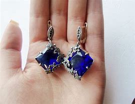 Image result for Blue Stone Earrings