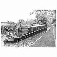 Image result for Canal Boat Drawing