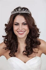 Image result for Long Hair Bride Hairstyles with Tiara