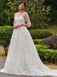 Image result for Lace Sleeve Wedding Dress