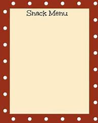 Image result for Blank Snack Menu