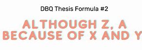 Image result for DBQ Thesis Formula