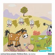 Image result for Cartoon Farm Animal Fabric