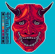 Image result for Oni Mask Pixel Art