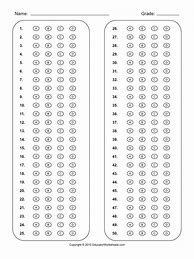 Image result for Bubble Answer Sheet 25