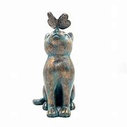 Image result for Cat Statue with Butterfly