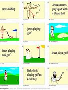 Image result for Jesus Playng Golf