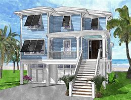 Image result for 1-Story Beach House Plans