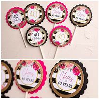 Image result for 40th Birthday Cupcake Picks