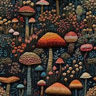 Image result for Mushroom Forest Embroidery Design