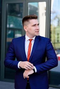 Image result for Blue Suit Red Tie