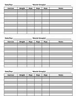 Image result for Gym Workout Sheet