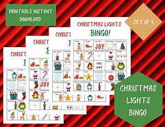 Image result for Christmas Light Bingo Cards