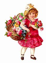 Image result for Victorian Flower Basket Clip Art