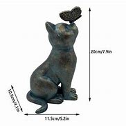 Image result for Cat Statue with Butterfly