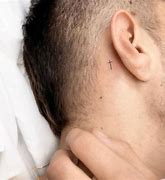 Image result for Solid Cross Tattoo Behind Ear