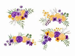 Image result for Purple and Yellow Flower Basket Clip Art