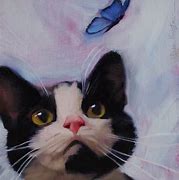 Image result for Cat and Butterfly Painting