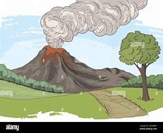 Image result for Half Volcano Drawing