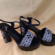 Image result for Black and White Platform Sandals