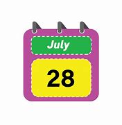 Image result for July 28 Calendar