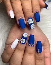 Image result for Bright Blue Nail Designs