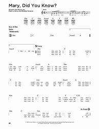 Image result for Guitar Sheet Music Mary Did You Know