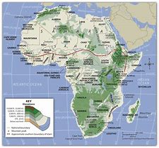 Image result for Map of Africa Labeled Physical Features