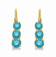 Image result for Yellow Gold and Blue Stone Earrings