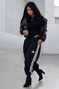 Image result for Cute Outfits with Black Pants Adidas