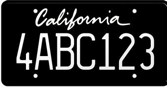 Image result for California Black License Plate