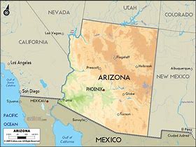 Image result for Arizona State Map AZ