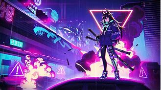 Image result for Neon Punk Anime Girl