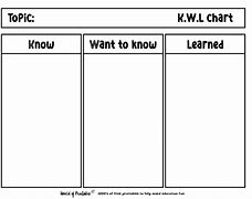 Image result for KWL Chart Printable PDF