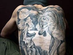 Image result for Wolf Back Tattoo Men