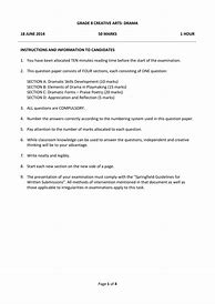 Image result for Grade 7 Drama Exam Papers