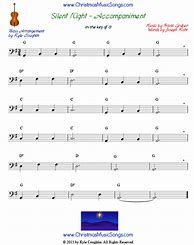 Image result for Silent Night Bass Clef Sheet Music