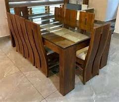 Image result for Wooden Dining Table with 6 Chairs