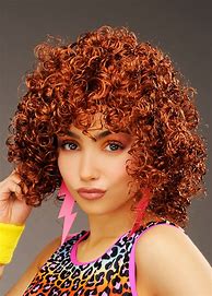 Image result for Brown Curly Wig 80s