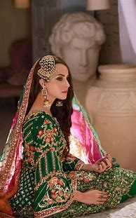 Image result for Mehndi Dress Green Lehenga